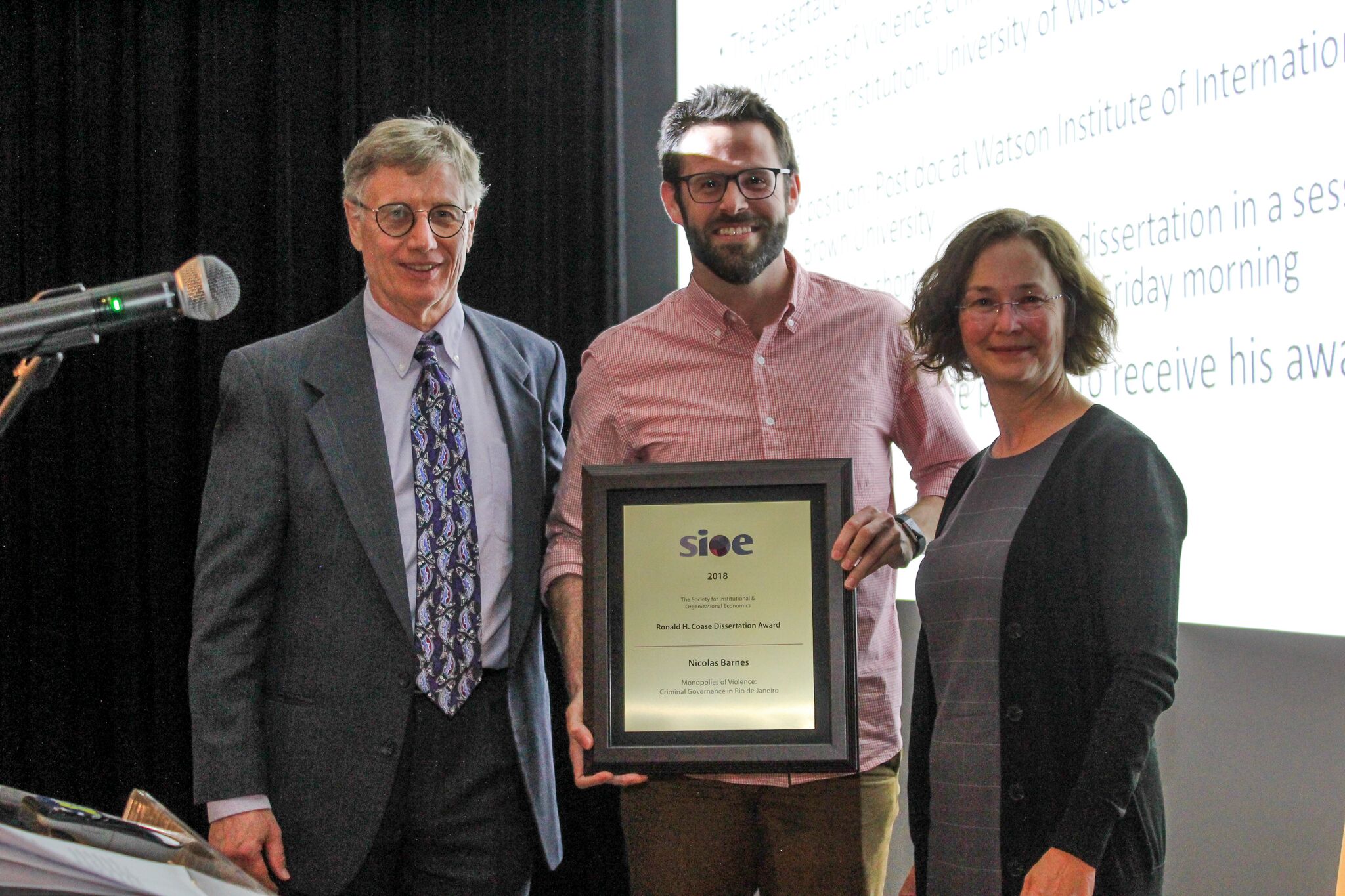 Coase Best Dissertation Award for thesis on Gang Governance in Rio de Janeiro